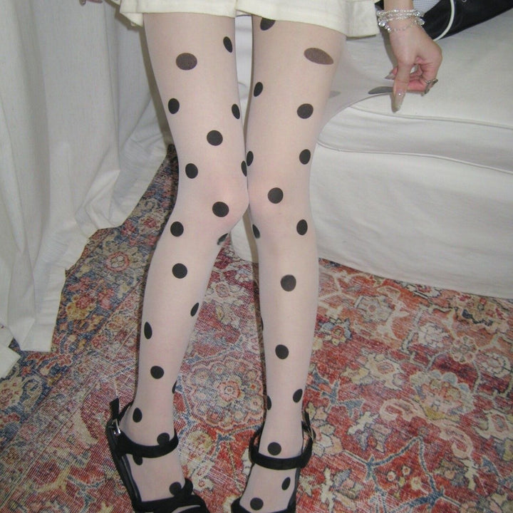Polka Dot Sheer Tights – Retro Dotted Pantyhose for Women