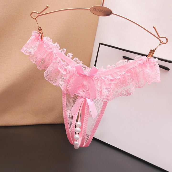 Pearl Detail Thong – Open Design Minimal Sexy Lingerie