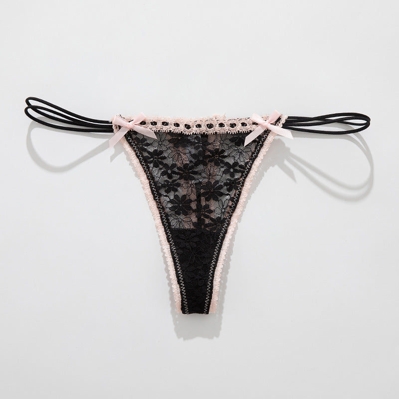 Women's Floral Lace Side-Tie Thong Panty