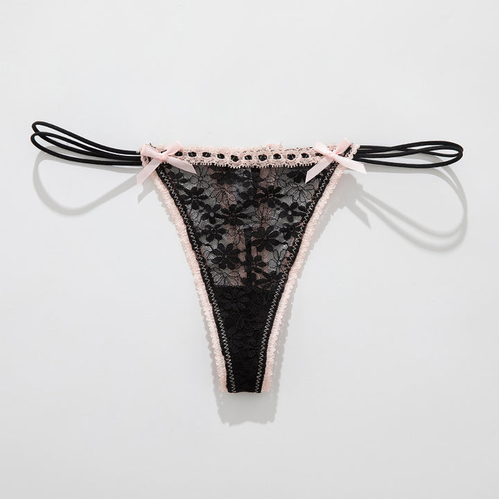 Women's Floral Lace Side-Tie Thong Panty