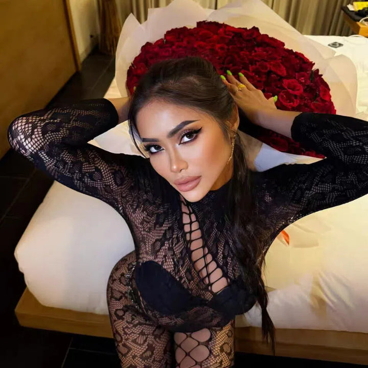 Sexy Lace Fishnet Bodystocking – Hollow Out See-Through One-Piece Lingerie
