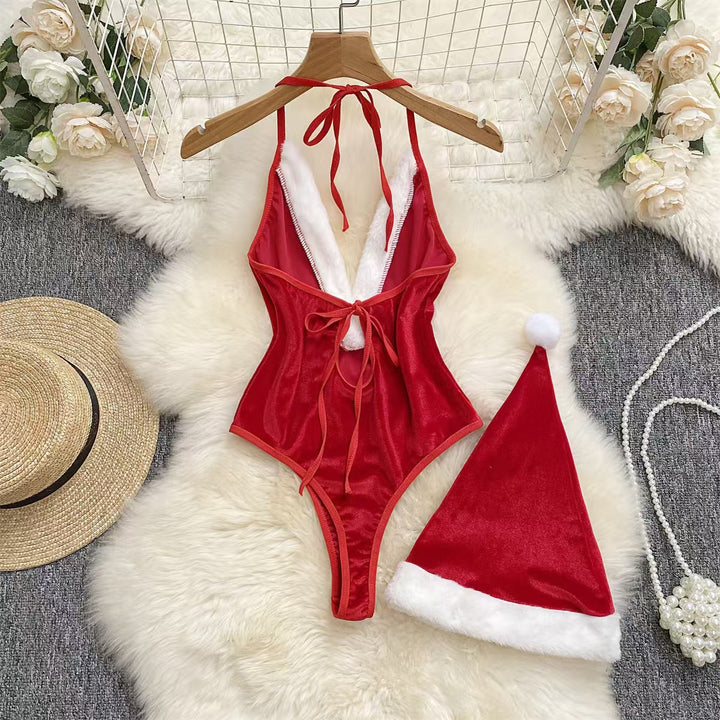 Christmas & Valentine's Sexy Bunny Lingerie – One-Piece Cosplay Costume for Women