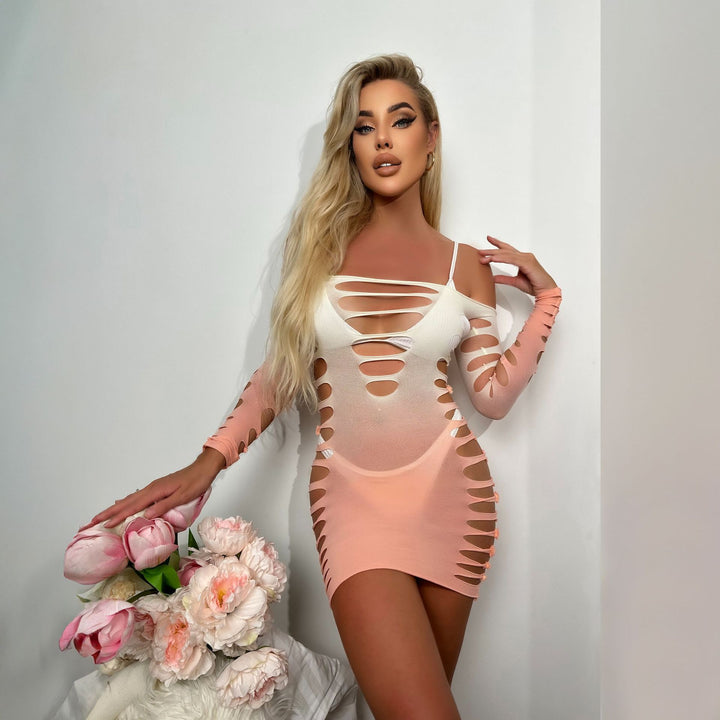 Women's Gradient Pink and White Tube Dress