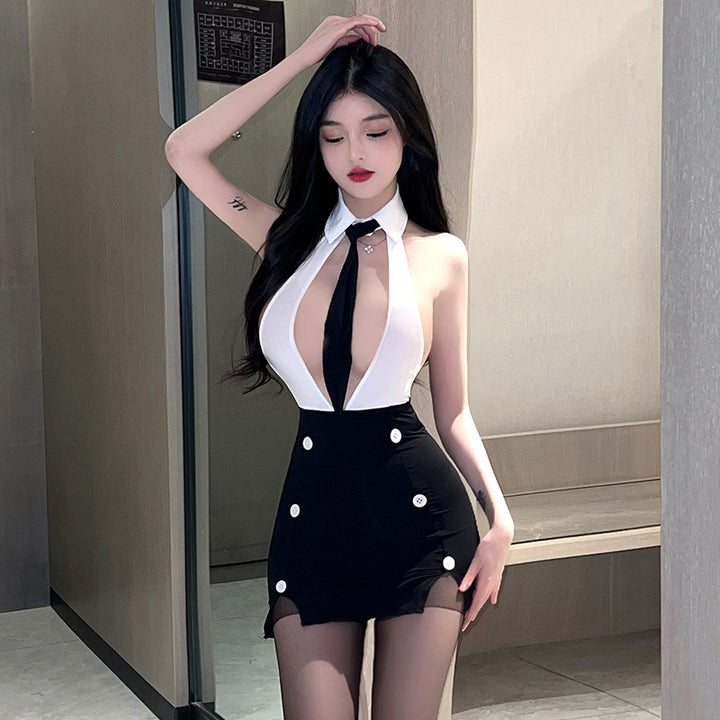 Elegant Secretary-Inspired Sleepwear Set