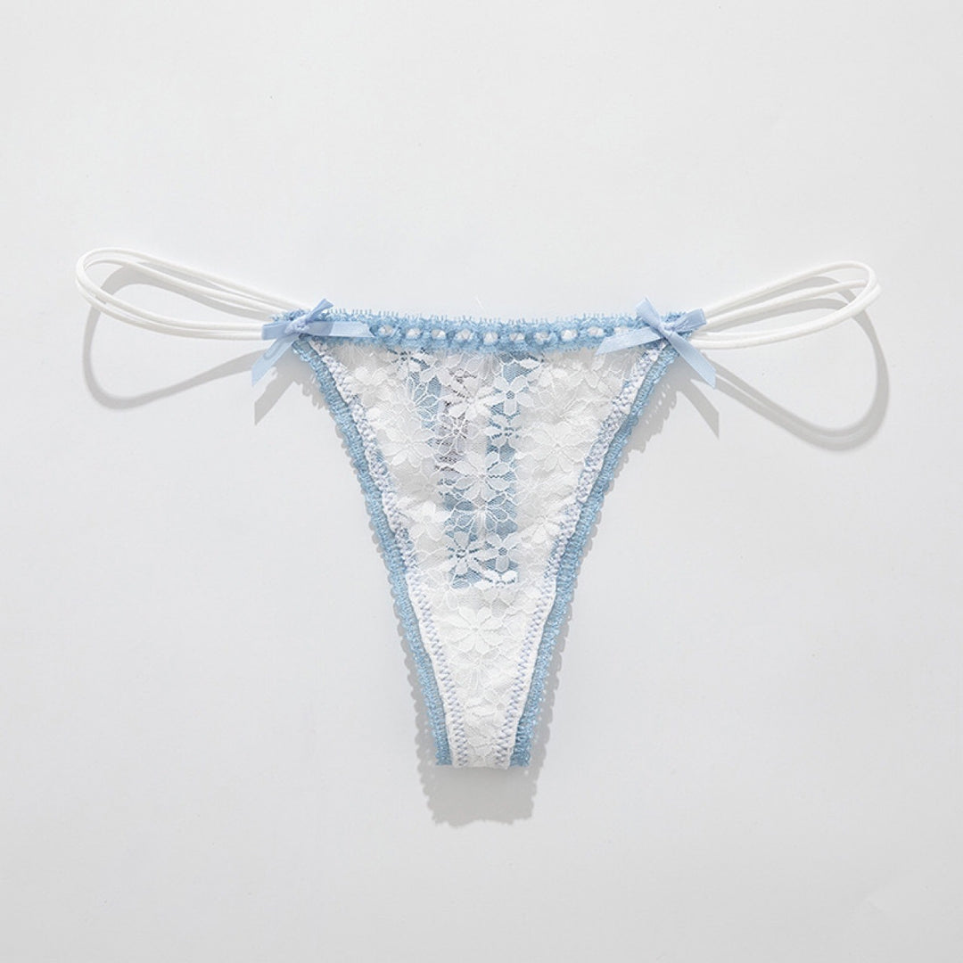 Women's Floral Lace Side-Tie Thong Panty