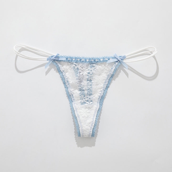 Women's Floral Lace Side-Tie Thong Panty