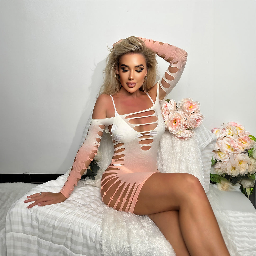 Women's Gradient Pink and White Tube Dress