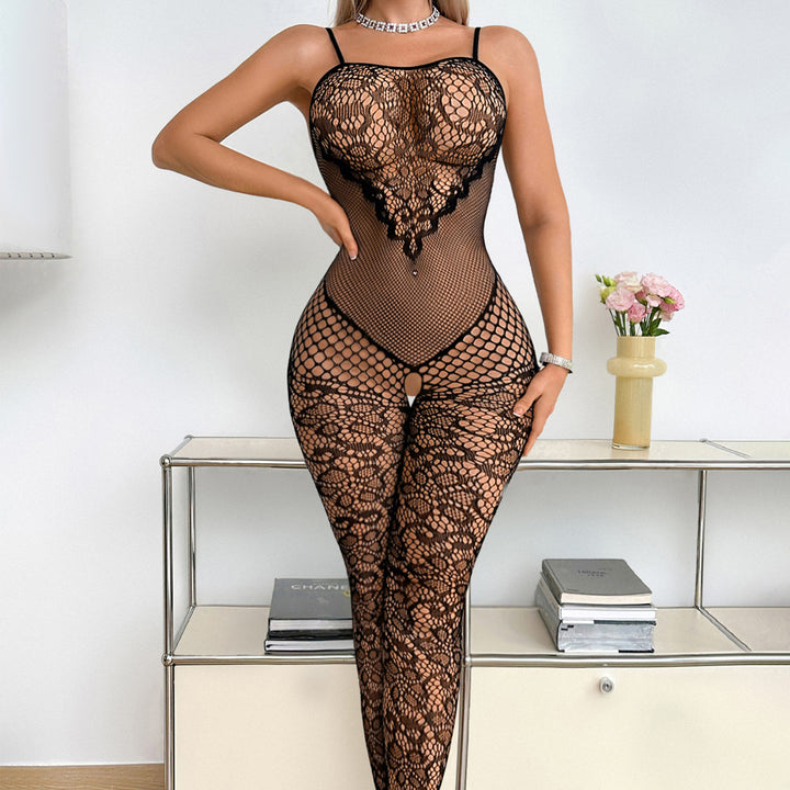 Vintage Jacquard Strapless Backless Bodystocking