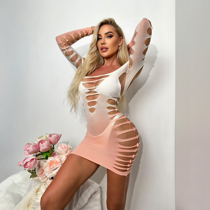 Women's Gradient Pink and White Tube Dress