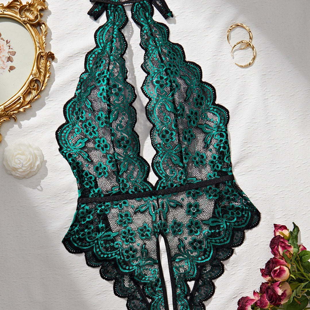 Floral Lace Halter Bodysuit