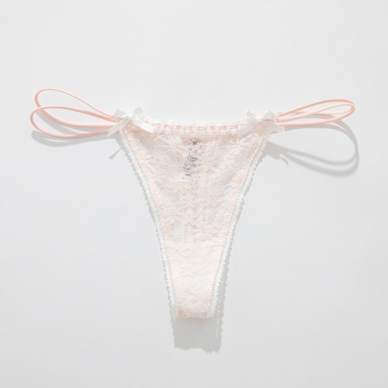Women's Floral Lace Side-Tie Thong Panty