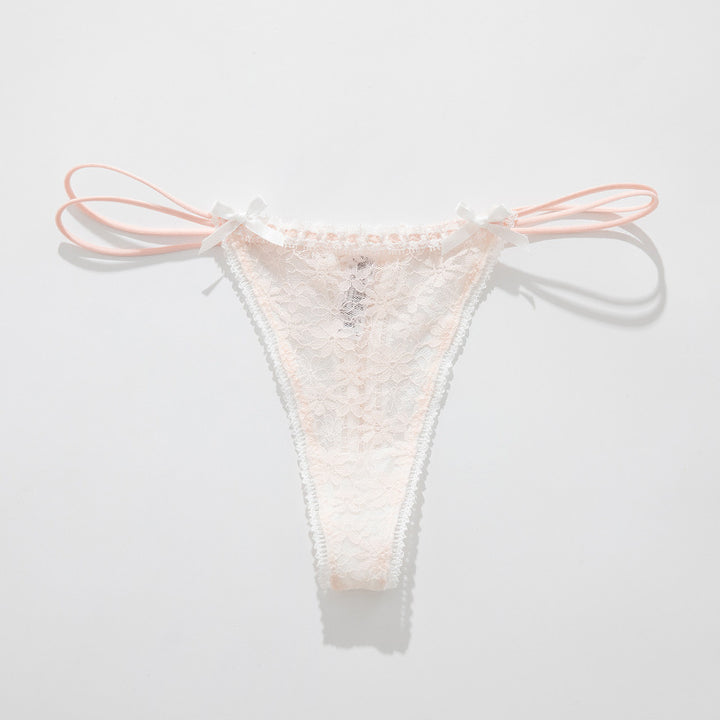 Women's Floral Lace Side-Tie Thong Panty