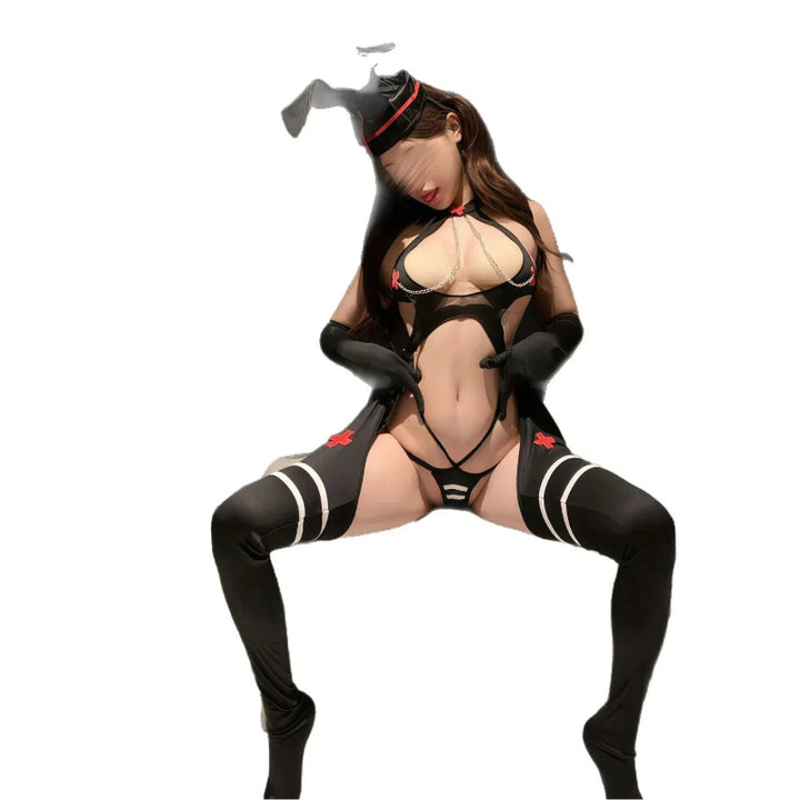 Dark-Themed Roleplay Bodysuit Set