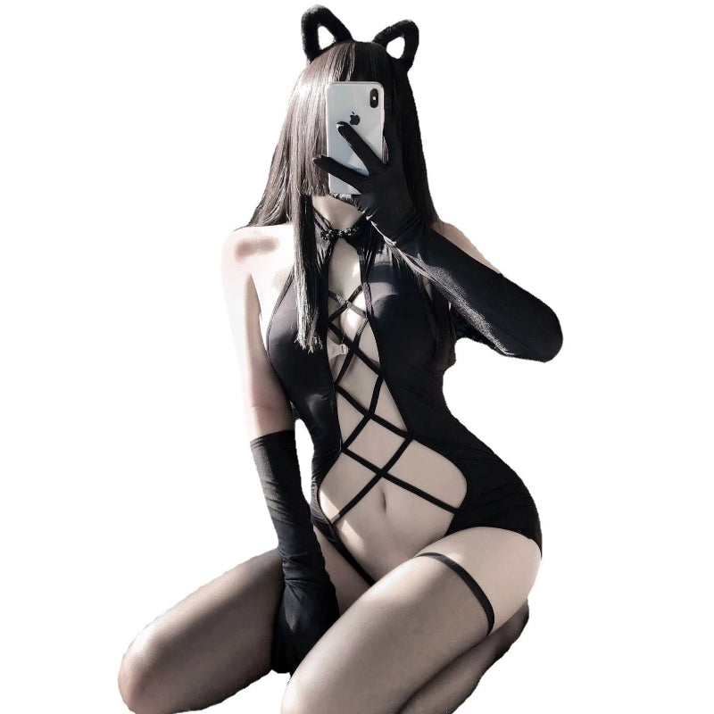 Lace-Up Bodysuit – Sensual Cut-Out Lingerie