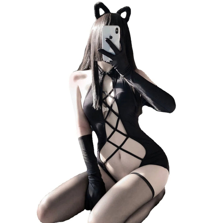 Lace-Up Bodysuit – Sensual Cut-Out Lingerie