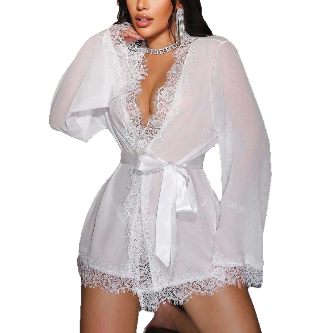 White Lace Sheer Robe