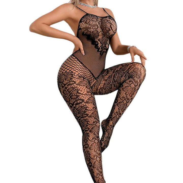 Vintage Jacquard Strapless Backless Bodystocking