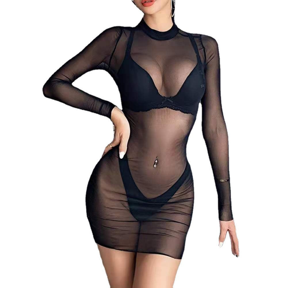 Sheer Mesh Bikini Cover-Up Set