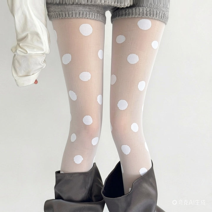 Polka Dot Sheer Tights – Retro Dotted Pantyhose for Women