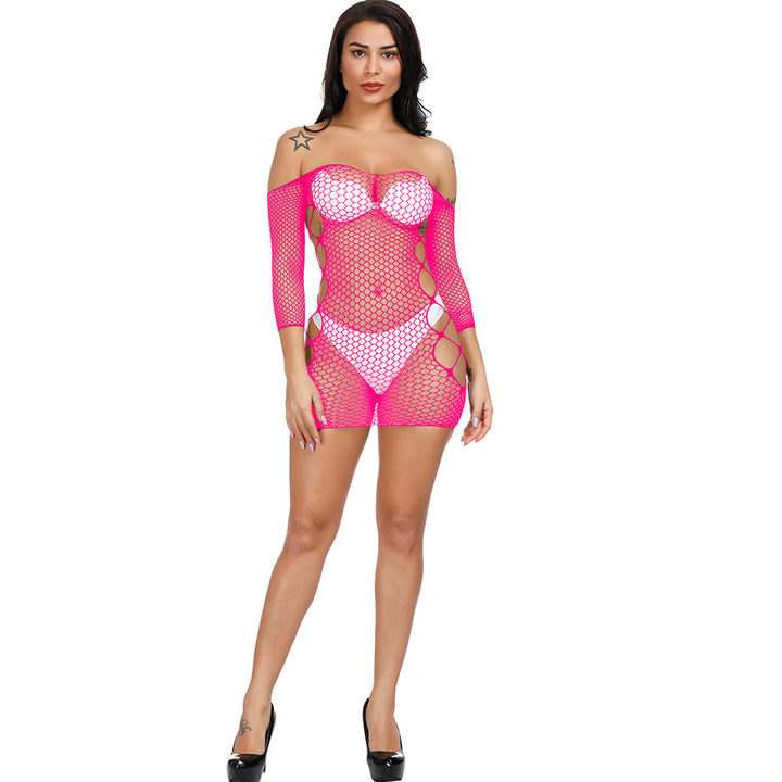 Jacquard Fishnet Lingerie Set for Women