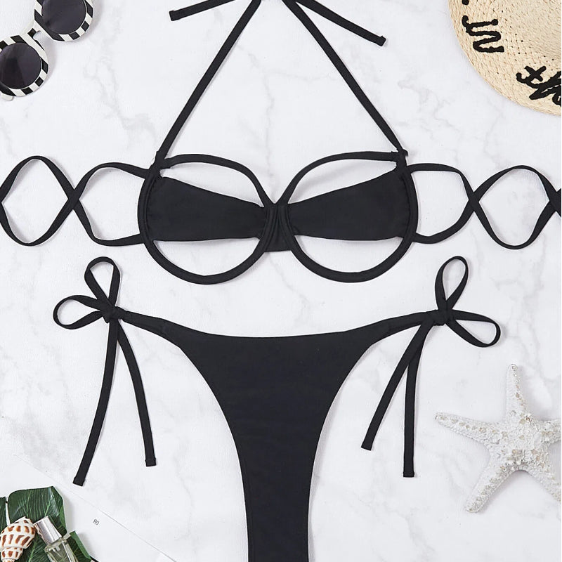 Sexy Strappy Underwire Bikini Set