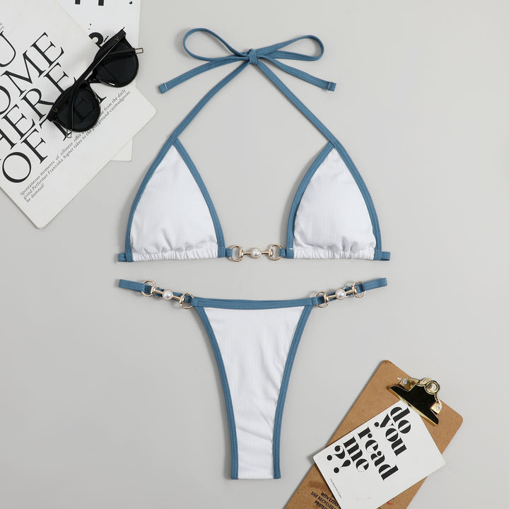 Sexy 3-Piece Metal Bikini Set