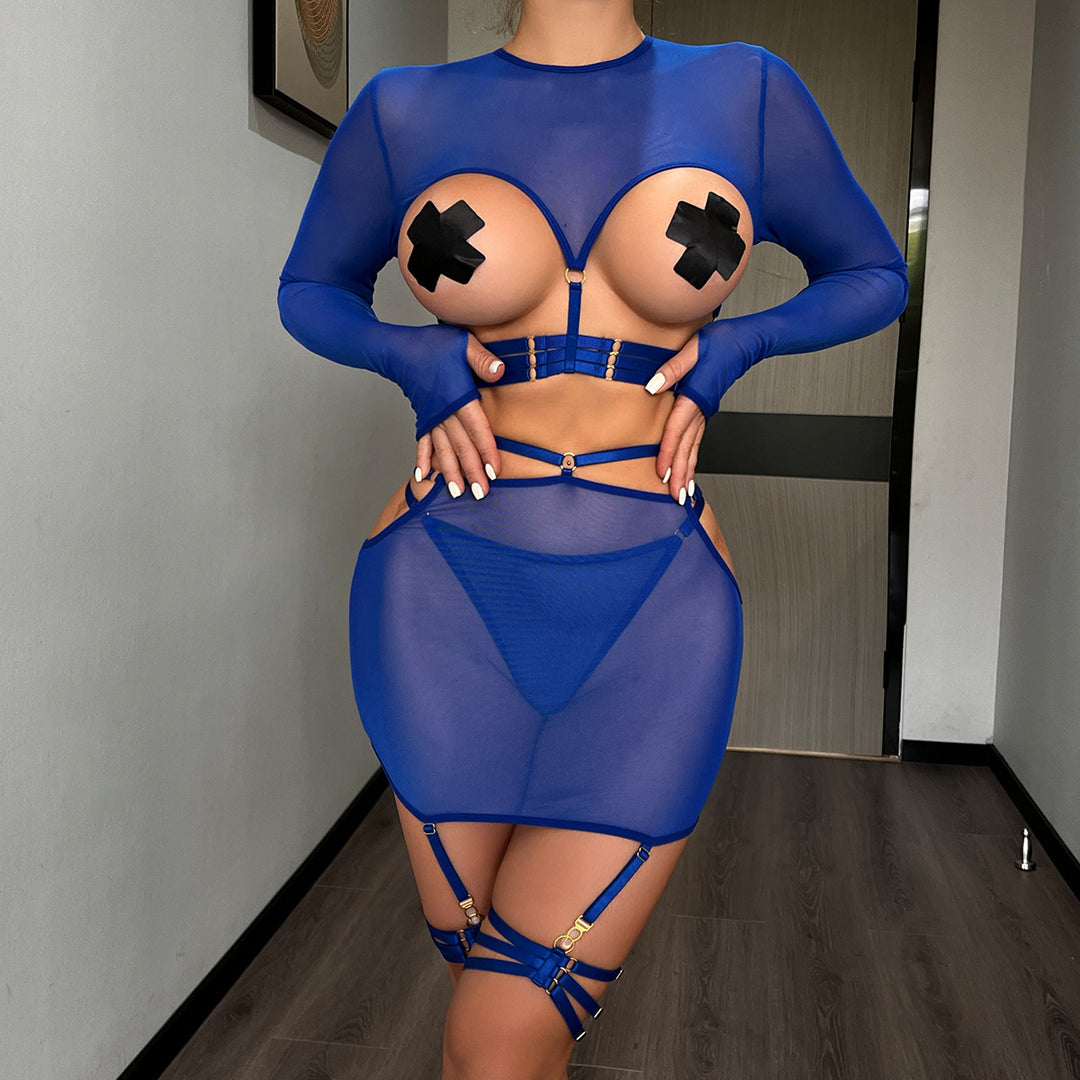 Sexy Hollow Out 5-Piece Lingerie Set