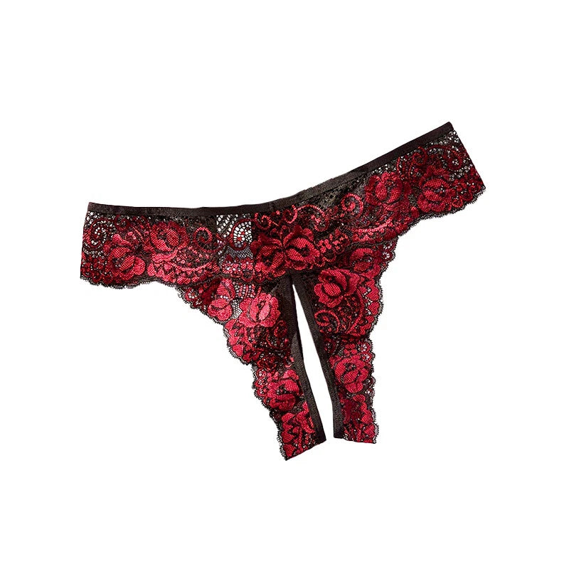Seductive Lace Open-Crotch Panties — Flirty & Alluring Intimate Lingerie