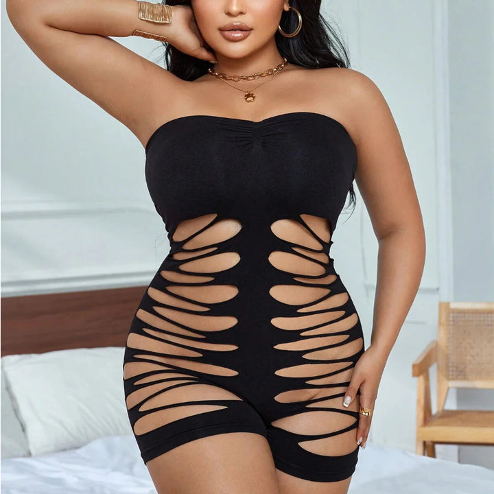 Sexy Hollow Out Seamless Bodystocking – Sheer Mesh One-Piece Lingerie