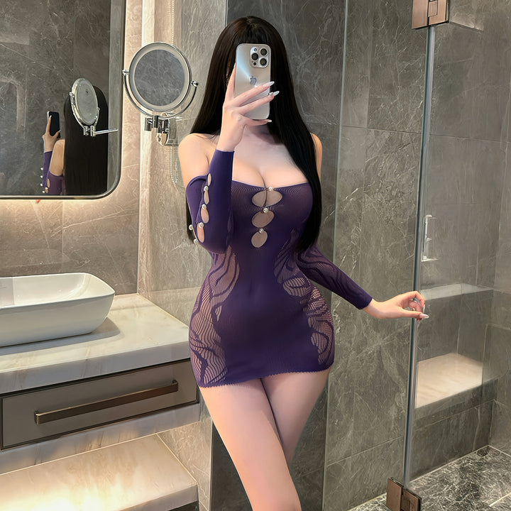 Midnight Pearl Cutout Bodycon Mini Dress