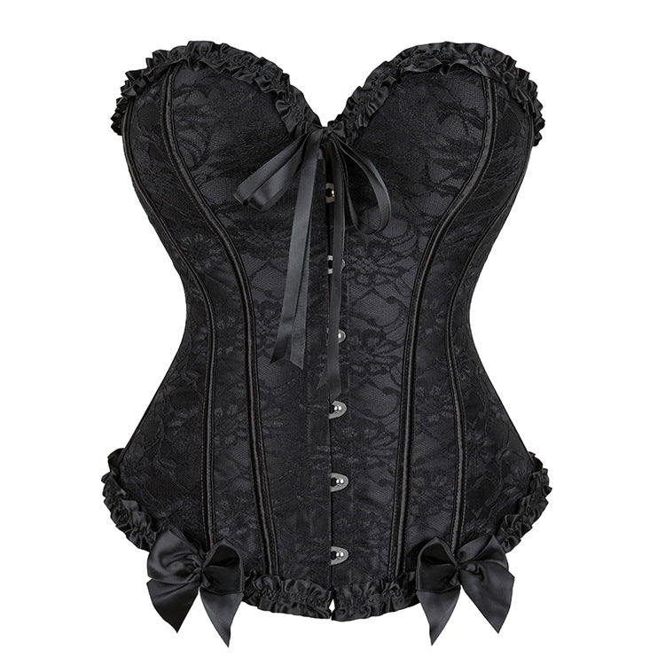 Lace Corset Bustier – Satin Bow Waist Shaper Lingerie