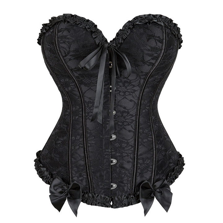 Lace Corset Bustier – Satin Bow Waist Shaper Lingerie