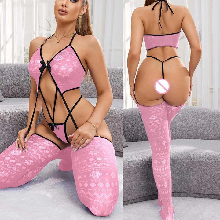 Sexy High-Neck Fishnet Bodystocking – Cutout Bodycon One-Piece Lingerie