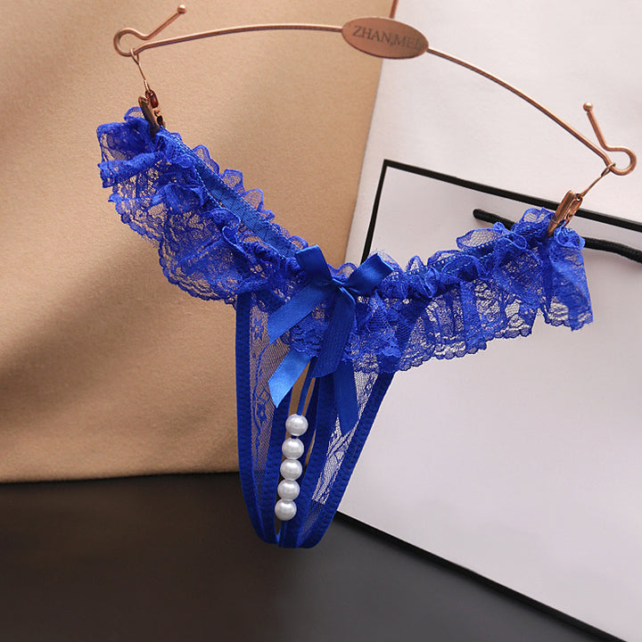Pearl Detail Thong – Open Design Minimal Sexy Lingerie