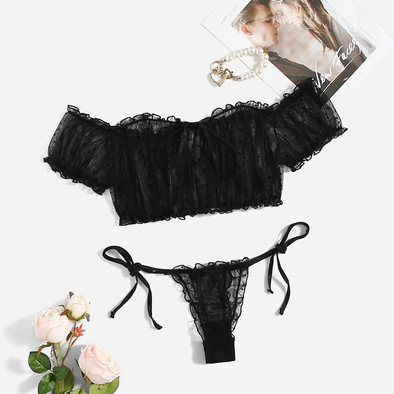 Sheer Lace Tie-Front Lingerie Set