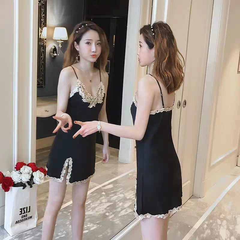 Satin Lace Trim Slip Nightdress