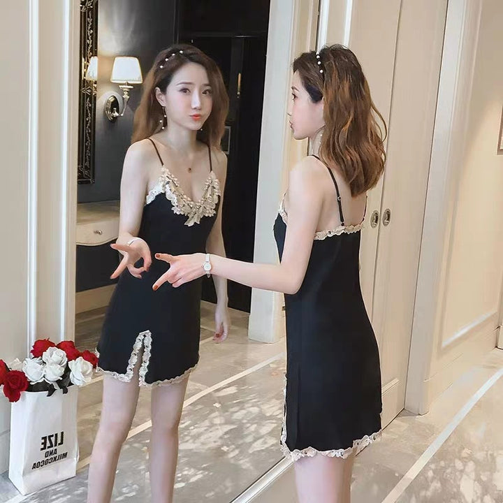 Satin Lace Trim Slip Nightdress