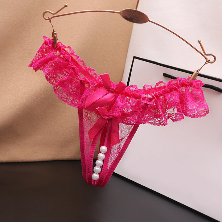 Pearl Detail Thong – Open Design Minimal Sexy Lingerie
