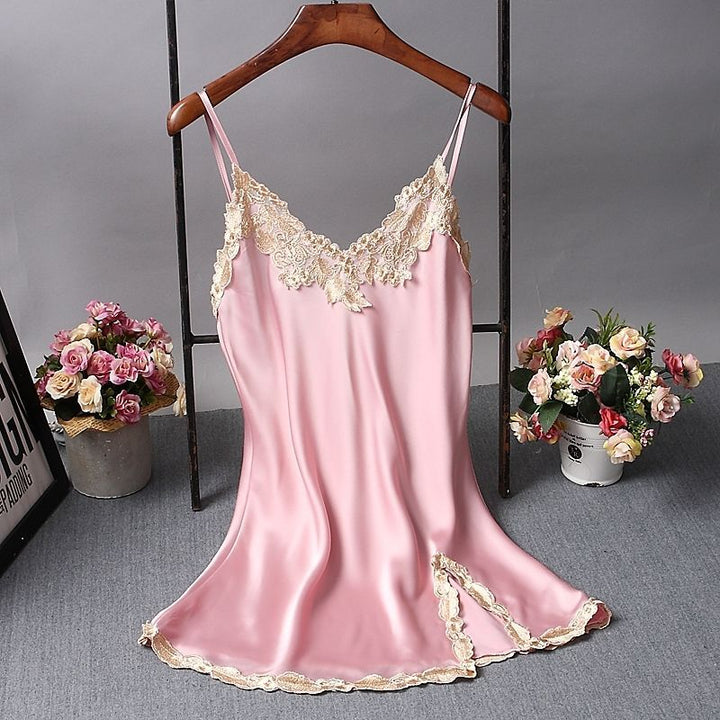 Satin Lace Trim Slip Nightdress
