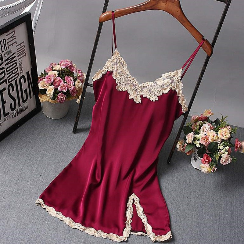 Satin Lace Trim Slip Nightdress
