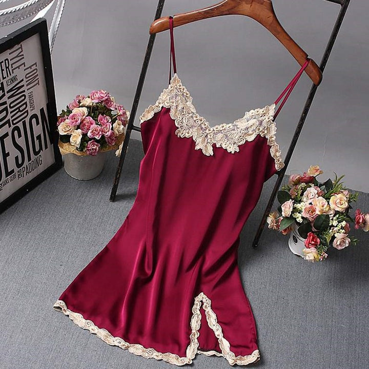 Satin Lace Trim Slip Nightdress