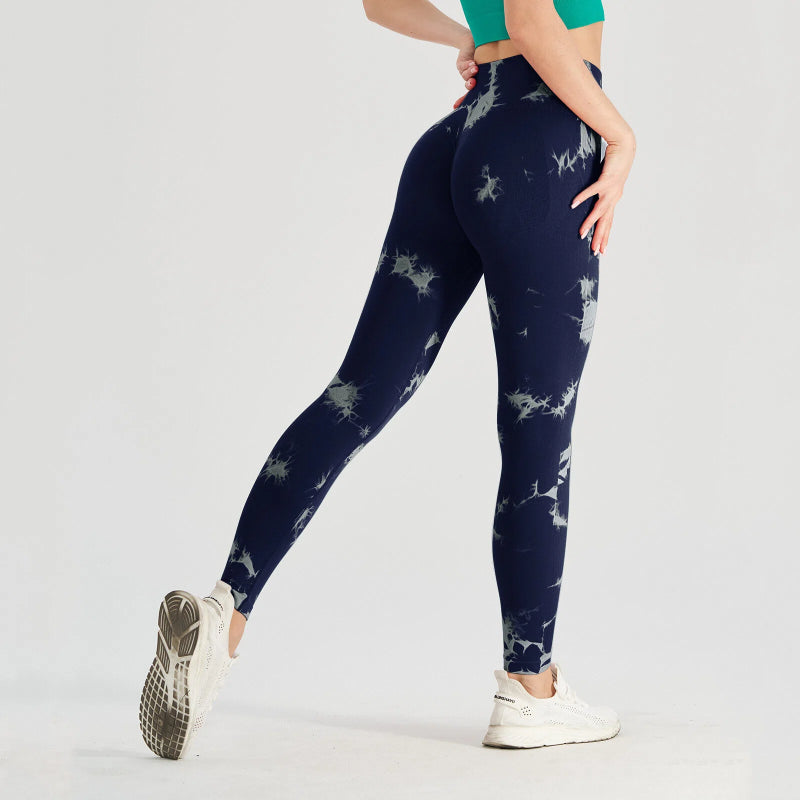 Seamless Tie-Dye High-Waist Yoga Leggings