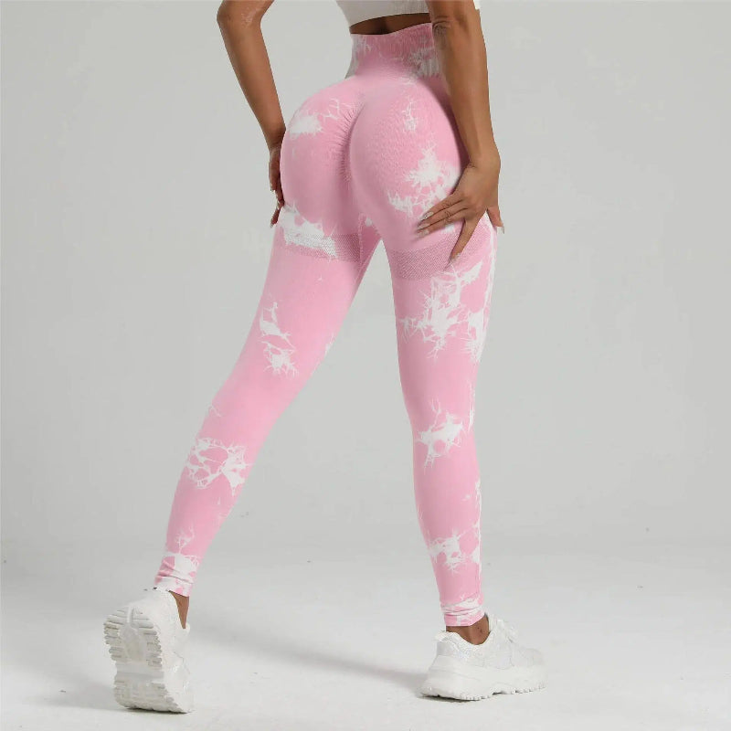 Seamless Tie-Dye High-Waist Yoga Leggings